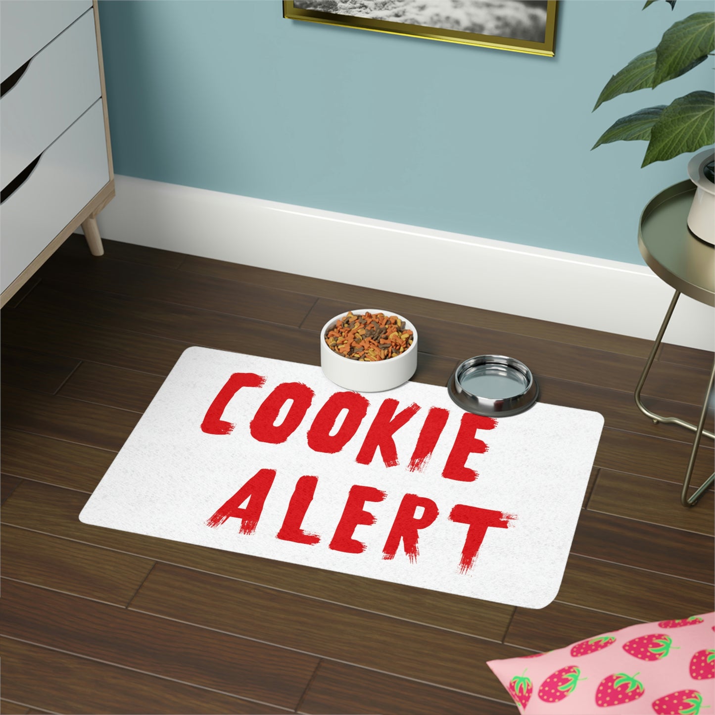 "Cookie Alert" Pet Food Mat (12x18)