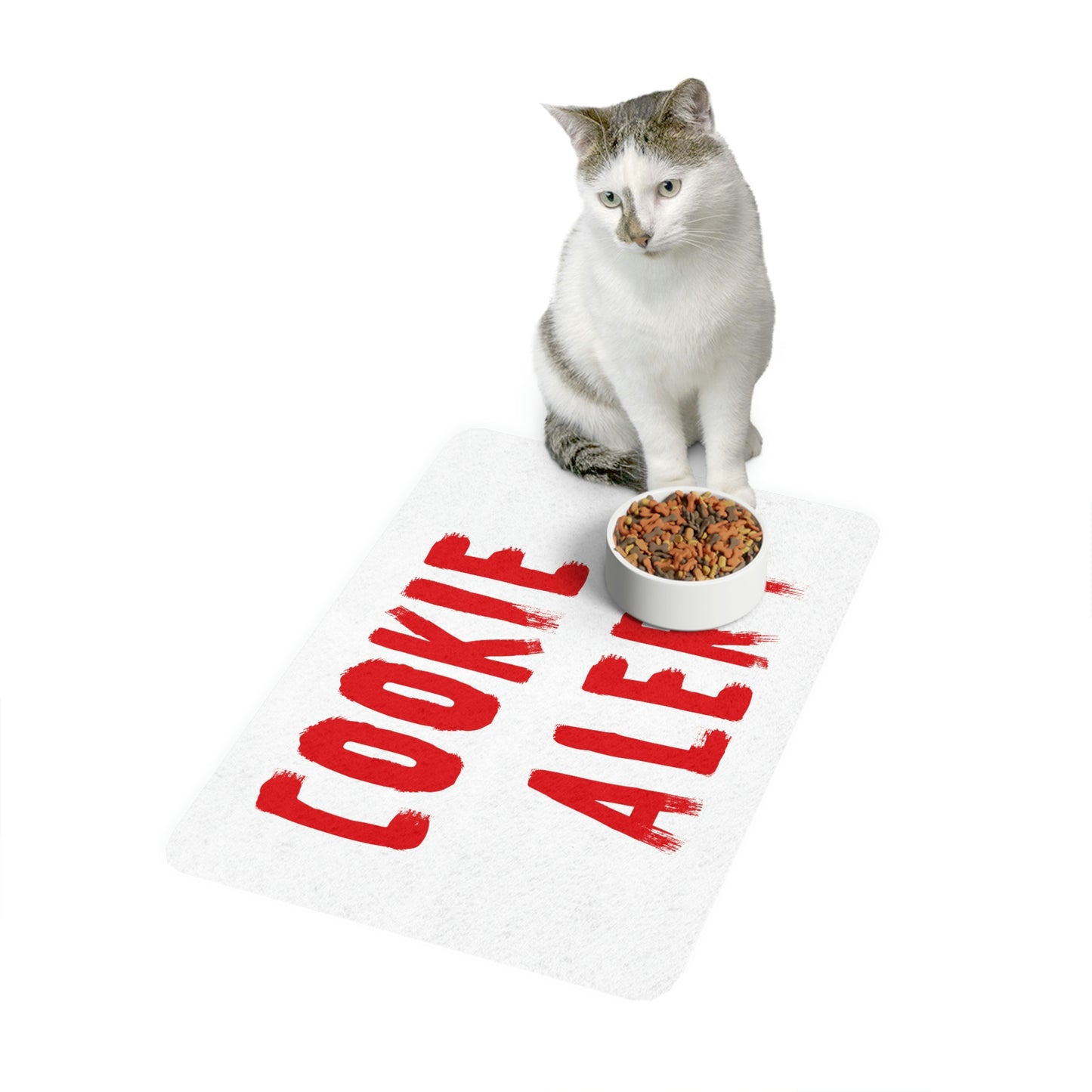 "Cookie Alert" Pet Food Mat (12x18)